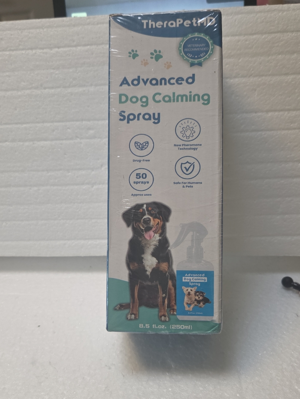 Advanced Dog Calming Spray – White & Teal